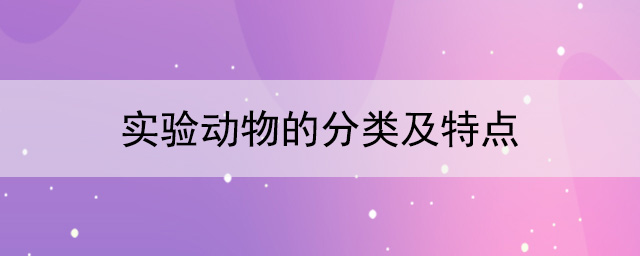 實驗動物的分類及特點
